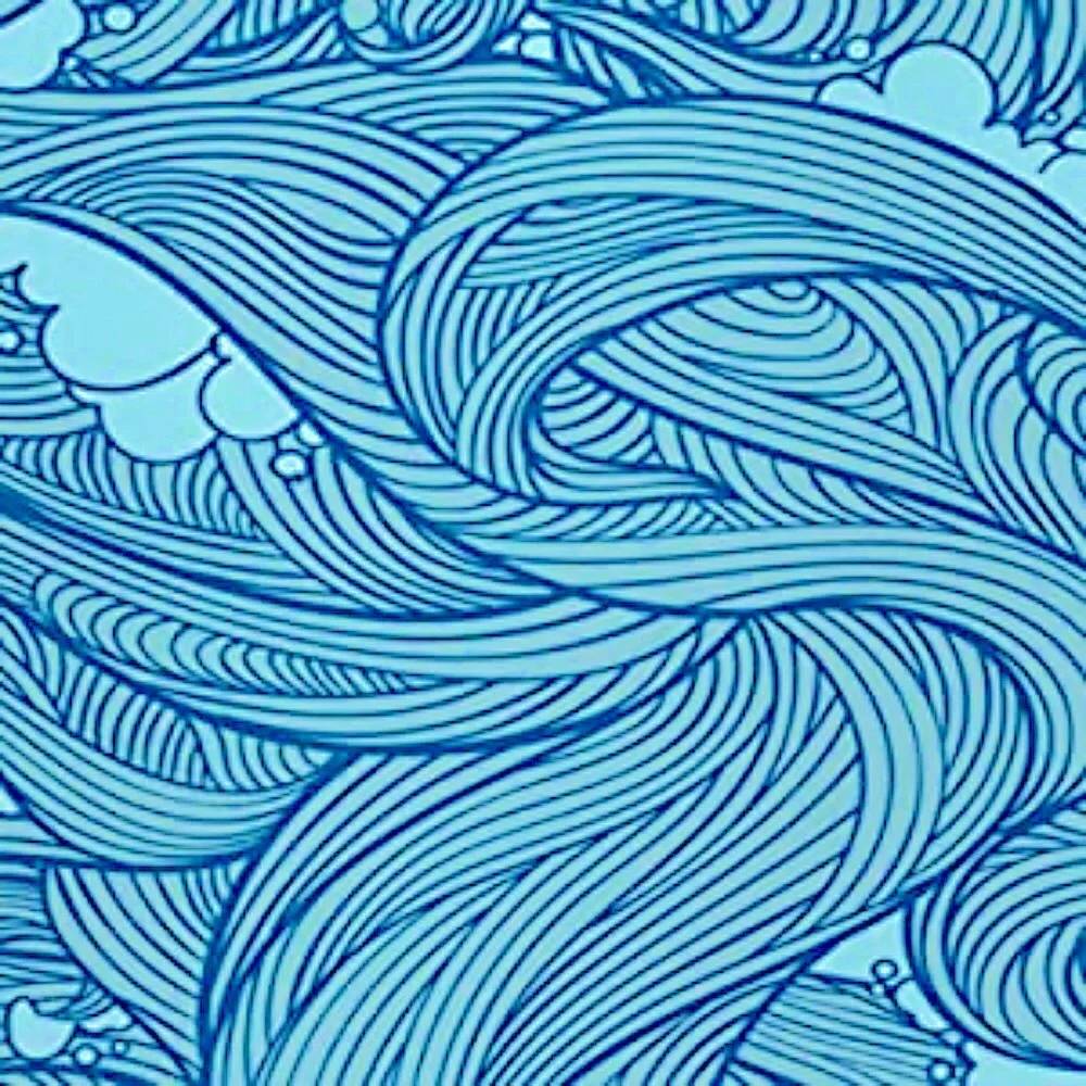 NWT 59x51 College Dorm Decor Large Waves Wall Tapestry Black Light Beach Hanging